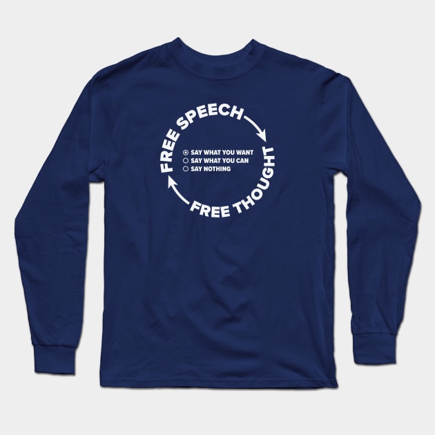 Free Speech Is Free Thought Is Free Speech Long Sleeve T-Shirt by CoinRiot